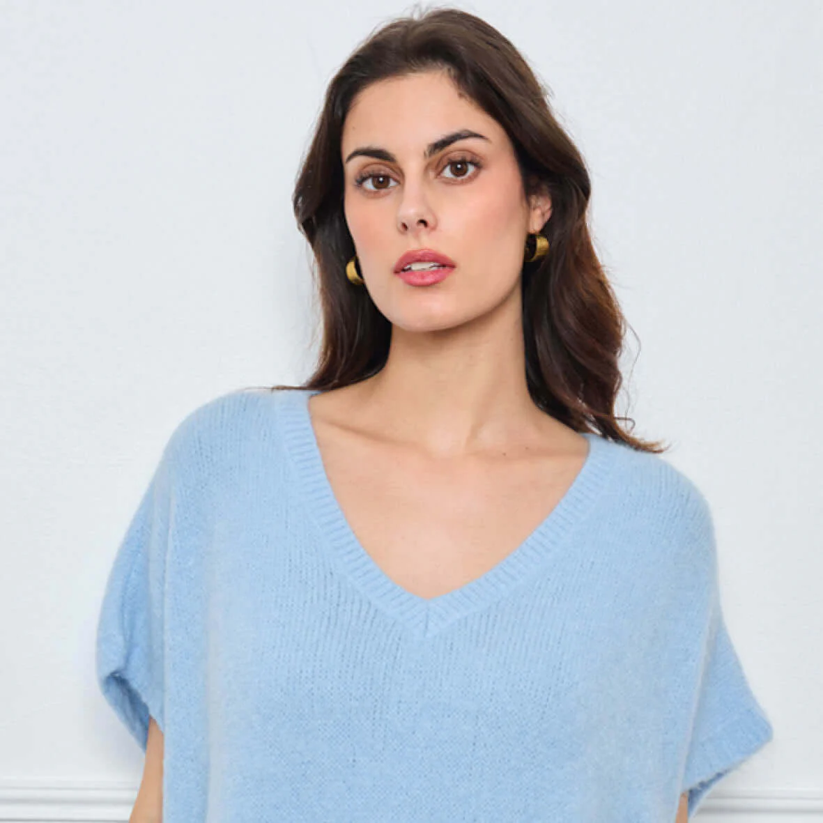 COL V OVERSIZED SANS MANCHES MILIE BLEU CLAIR - Image 2