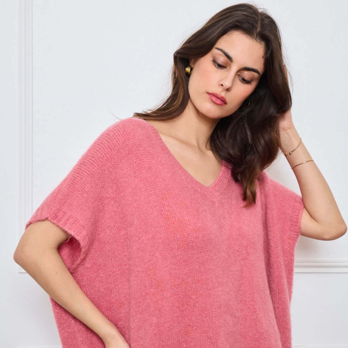 COL V OVERSIZED SANS MANCHES MILIE ROSE - Image 2